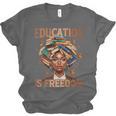 Education Is Freedom Teacher Books Black History Month Unisex Jersey T-Shirt