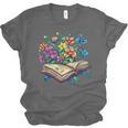 Enchanted Open Book With Blooming Flowers Unisex Jersey T-Shirt