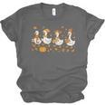 Fall Goose Reading Book Teacher Autumn Pumpkin Cozy Season Unisex Jersey T-Shirt
