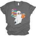 Ghost Reading Books Halloween Library Unisex Jersey T-Shirt