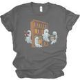 Ghosts Reading Books Teacher Halloween Librarian Book Lover Unisex Jersey T-Shirt