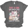 Girl Who Loves Cats And Books Cute Unisex Jersey T-Shirt