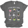 God Says I Am Cat Book Lover Christian Cute Jesus Girls Kids Unisex Jersey T-Shirt