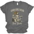 Good Girls Read Bad Books Vintage Skeleton Reader Unisex Jersey T-Shirt Good Girls Read Bad Books Vintage Skeleton Reader Unisex Jersey T-Shirt