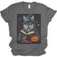 Halloween Girls Boys Cute Wolf Book Pumpkin Kids Halloween Unisex Jersey T-Shirt