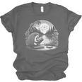 Hedgehog Reading Book Full Moon Lake Scenery Unisex Jersey T-Shirt