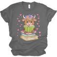 Highland Cow Reading Book Floral Bookworm Unisex Jersey T-Shirt Highland Cow Reading Book Floral Bookworm Unisex Jersey T-Shirt