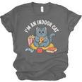 I'm An Indoor Cat Introvert Pizza Popcorn Book Gamer Cat Unisex Jersey T-Shirt