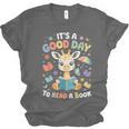 It's a Good Day To Read a Book Cute Giraffe Unisex Jersey T-Shirt