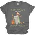 Just a Girl Who Loves Books And Birds Book Reading Bird Love Unisex Jersey T-Shirt
