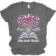 Just a Girl Who Loves Books Reading Book Butterfly Bookworm Unisex Jersey T-Shirt Just a Girl Who Loves Books Reading Book Butterfly Bookworm Unisex Jersey T-Shirt