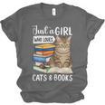 Just a Girl Who Loves Cats And Books Unisex Jersey T-Shirt