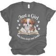 Just a Girl Who Loves Dogs And Books Cute Dog Unisex Jersey T-Shirt