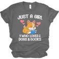 Just A Girl Who Loves Dogs And Books Reading Dog Puppy Lover Unisex Jersey T-Shirt