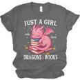 Just A Girl Who Loves Dragons And Books Dragon Reading Lover Unisex Jersey T-Shirt Just A Girl Who Loves Dragons And Books Dragon Reading Lover Unisex Jersey T-Shirt