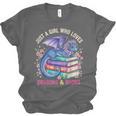 Just a Girl Who Loves Dragons And Books Dragon Reading Unisex Jersey T-Shirt