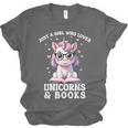 Just a Girl Who Loves Unicorns & Books Bookish Unicorn Love Unisex Jersey T-Shirt