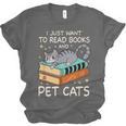 I Just Want To Read Books And Pet Cats Bookish Bookworm Unisex Jersey T-Shirt I Just Want To Read Books And Pet Cats Bookish Bookworm Unisex Jersey T-Shirt