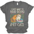 I Just Want To Read Books And Pet Cats Introvert Unisex Jersey T-Shirt I Just Want To Read Books And Pet Cats Introvert Unisex Jersey T-Shirt
