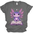 Kawaii Axolotl Cute Axolotls Reading Book Unisex Jersey T-Shirt