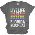 LGBTQ Quote Live Life Like A Banned Rainbow Book Unisex Jersey T-Shirt LGBTQ Quote Live Life Like A Banned Rainbow Book Unisex Jersey T-Shirt