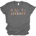 Library Book Lover School Librarian Reading Floral For Women Unisex Jersey T-Shirt