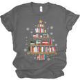 Library Books Christmas Tree Teacher Xmas Snowflake Unisex Jersey T-Shirt Library Books Christmas Tree Teacher Xmas Snowflake Unisex Jersey T-Shirt