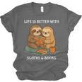 Life Is Better With Sloths And Books Cute Sloth Lover Unisex Jersey T-Shirt Life Is Better With Sloths And Books Cute Sloth Lover Unisex Jersey T-Shirt