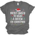 Most Likely To Read A Book On Christmas Matching Family Xmas Unisex Jersey T-Shirt Most Likely To Read A Book On Christmas Matching Family Xmas Unisex Jersey T-Shirt
