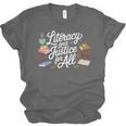 Literacy And Justice For All Protect Libraries Banned Books Unisex Jersey T-Shirt Literacy And Justice For All Protect Libraries Banned Books Unisex Jersey T-Shirt