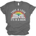 Take a Look It's In a Book Reading Vintage Retro Rainbow Unisex Jersey T-Shirt Take a Look It's In a Book Reading Vintage Retro Rainbow Unisex Jersey T-Shirt