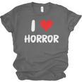 I Love Horror Heart Movies TV Show Books Writing Read Unisex Jersey T-Shirt I Love Horror Heart Movies TV Show Books Writing Read Unisex Jersey T-Shirt