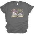 Mardi Gras Book Librarian Author Purple Beads Unisex Jersey T-Shirt Mardi Gras Book Librarian Author Purple Beads Unisex Jersey T-Shirt