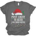 Matching Christmas PJS Most Likely To Read A Book Unisex Jersey T-Shirt