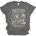 North Pole Book Club Christmas Elf Bookish Retro Graphic Unisex Jersey T-Shirt