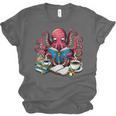 Octopus Reading Book Coffee Lover Bookaholic Bookworm Reader Unisex Jersey T-Shirt