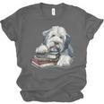 Old English Sheepdog Books Reading Dog Breed Graphic Unisex Jersey T-Shirt