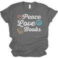 Peace Love Books Read Book Reading Librarian Across America Unisex Jersey T-Shirt Peace Love Books Read Book Reading Librarian Across America Unisex Jersey T-Shirt