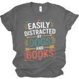 Pet Lover Joke Easily Distracted By Dogs And Books Men Unisex Jersey T-Shirt