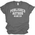 Proud Published Author 2025 Mom Dad Vintage Poet Book Writer Unisex Jersey T-Shirt