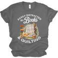 Quilting Sewing Machine Quilter Easily Distracted By Book Unisex Jersey T-Shirt