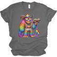 Rainbow Pride Bigfoot Reading Book With Heart Glasses Unisex Jersey T-Shirt