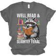Well Read & Slightly Feral Raccoon Book Lover Graphic Unisex Jersey T-Shirt