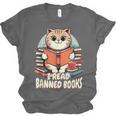 I Read Banned Books Shirt Cat Lover Bookworm Reader Men Women Kids Unisex Jersey T-Shirt