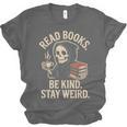 Read Books Be Kind Stay Weird Skeleton Grim Reaper Reading Unisex Jersey T-Shirt Read Books Be Kind Stay Weird Skeleton Grim Reaper Reading Unisex Jersey T-Shirt