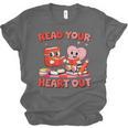 Read Your Heart Out Valentine Reading Book Girl Kid Teacher Unisex Jersey T-Shirt