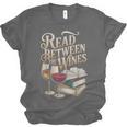 Read Between The Wines Vintage Book Lovers Wine Reading Unisex Jersey T-Shirt