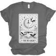 The Reader Tarot Card Bookworm Books Lover Dragon Librarians Unisex Jersey T-Shirt