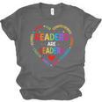 Readers Are Leaders Reading Teacher Women Kids Book Lovers Unisex Jersey T-Shirt