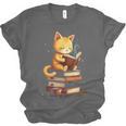 Reading Cat Books Cute Unisex Jersey T-Shirt